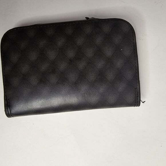 501 Mens Bense Wallet Black With Brown Riveted Snap Closure Credit Card H0358 - Picture 3 of 9